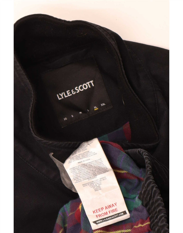 Lyle & Scott Mens Bomber Jacket UK 42 XL Black Cotton