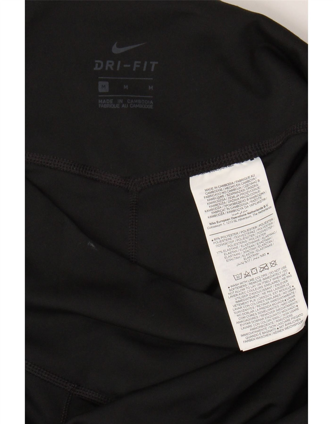 NIKE Womens Dri Fit Leggings UK 12 Medium  Black Polyester