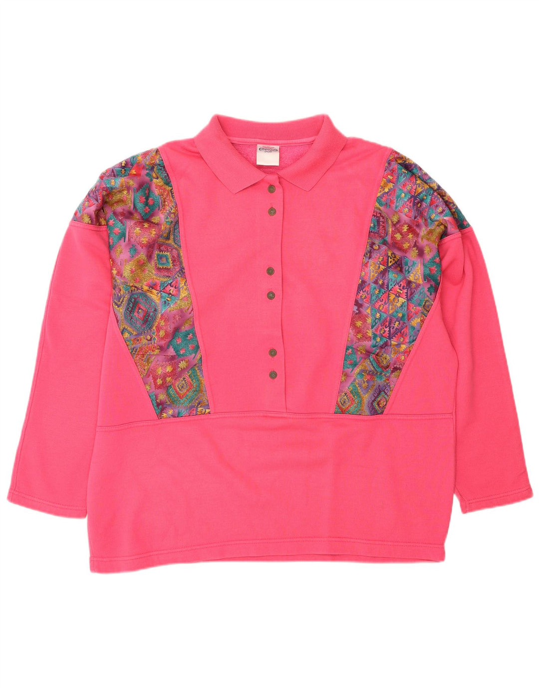 F.LLI Campagnolo Womens Sweatshirt Jumper UK 16 Large Pink Geometric