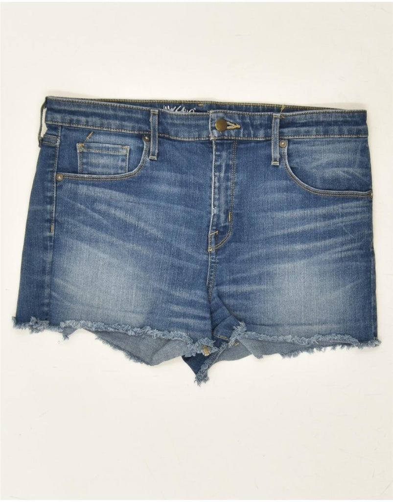 MOSSIMO Womens Distressed Denim Hot Pants W32 Large  Blue Cotton | Vintage Mossimo | Thrift | Second-Hand Mossimo | Used Clothing | Messina Hembry 