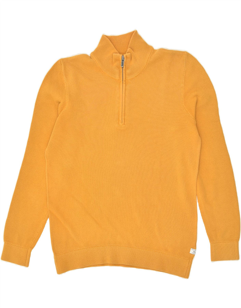 S.OLIVER Mens Slim Fit Zip Neck Jumper Sweater Large Yellow Cotton | Vintage S.Oliver | Thrift | Second-Hand S.Oliver | Used Clothing | Messina Hembry 