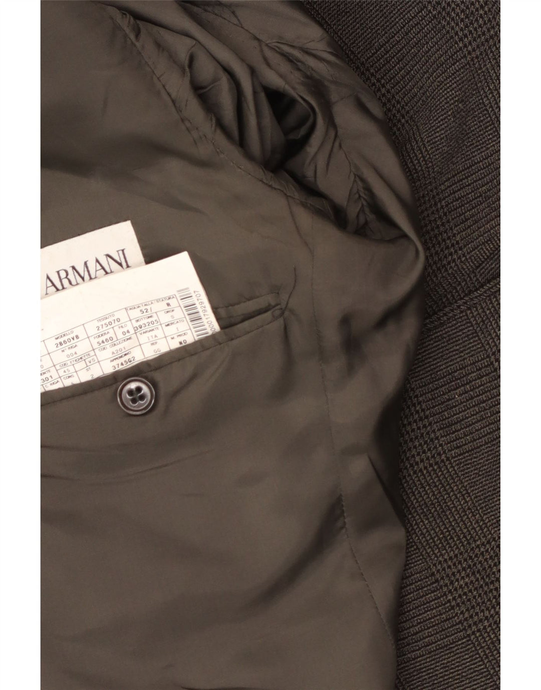 Armani Mens 2 Button Blazer Jacket IT 52 Large Grey Houndstooth Polyester