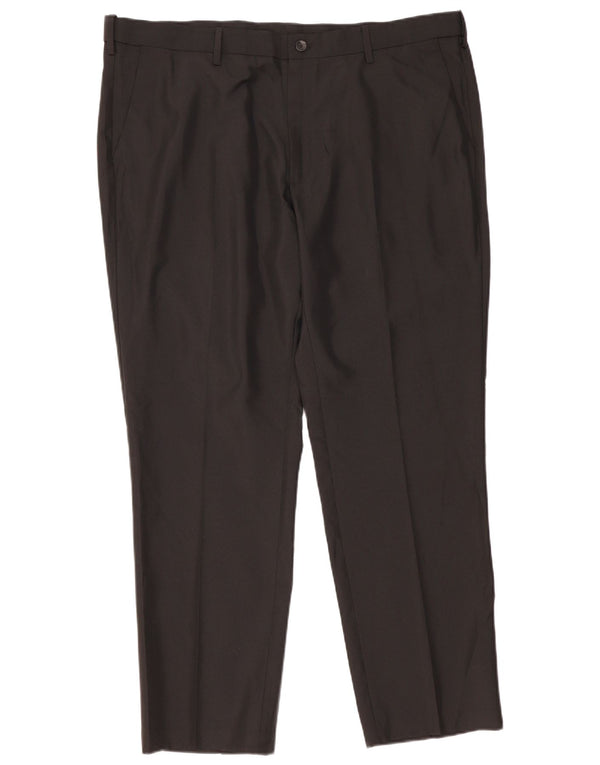 Marks & Spencer Mens Straight Regular Fit Suit Trousers W42 L31 Black