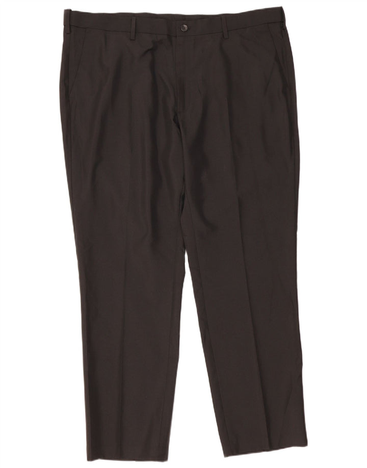 Marks & Spencer Mens Straight Regular Fit Suit Trousers W42 L31 Black