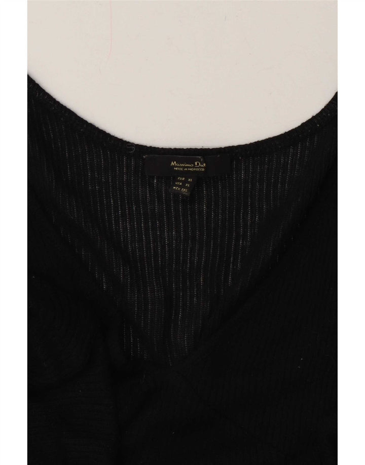 Massimo Dutti Womens See Through Vest Top UK 18 XL Black