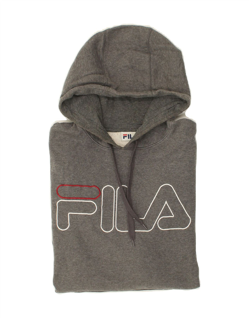 FILA Mens Graphic Hoodie Jumper Large Grey Cotton | Vintage Fila | Thrift | Second-Hand Fila | Used Clothing | Messina Hembry 