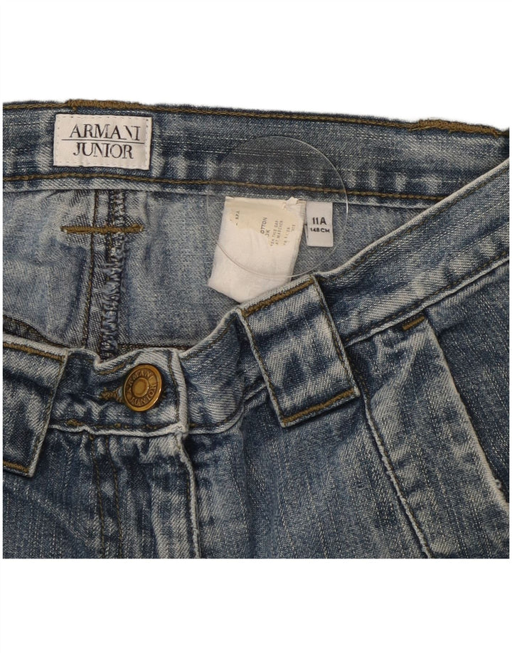 Armani Junior Girls Loose Jeans 10-11 Years W26 L28 Blue Patchwork