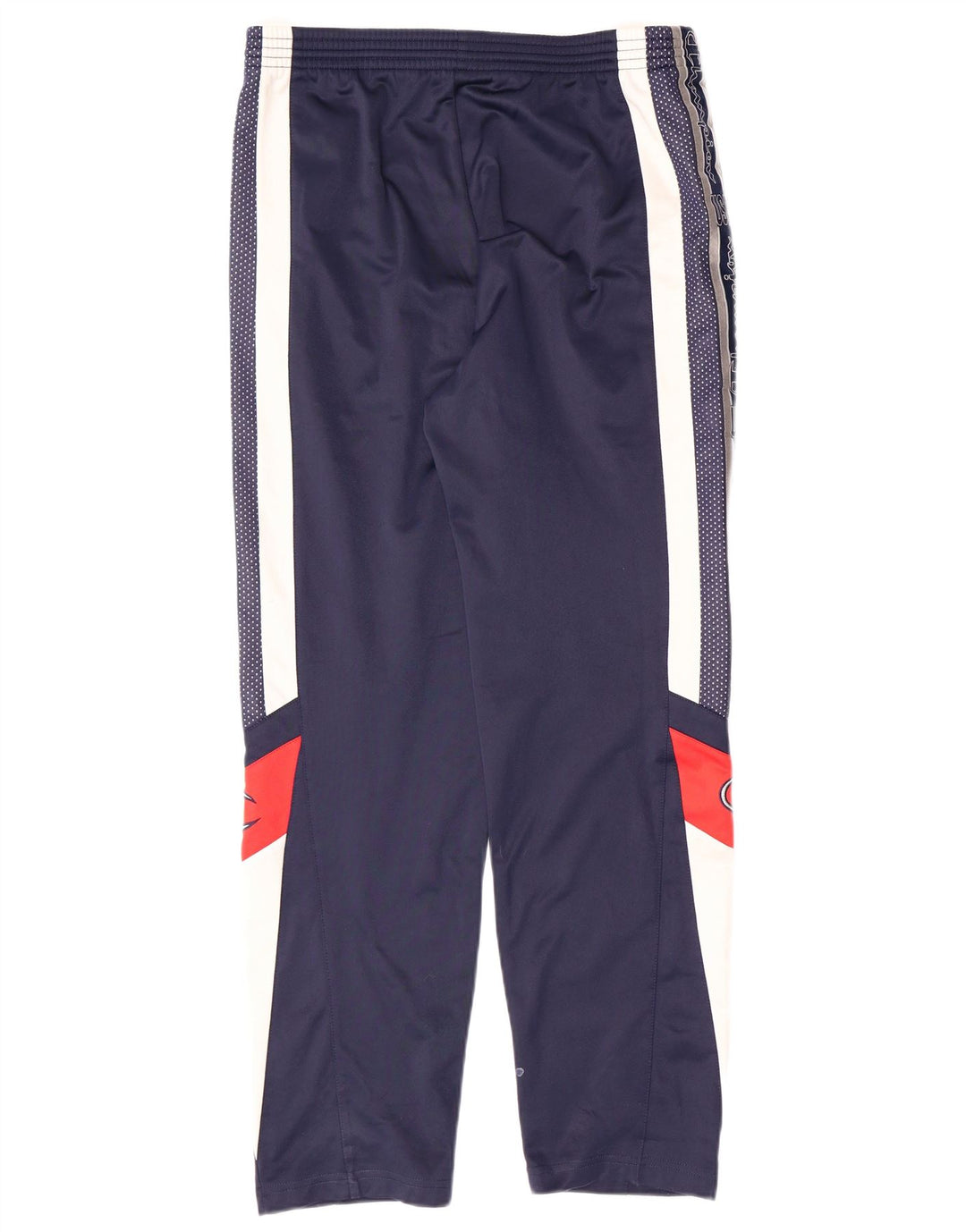 CHAMPION Mens Graphic Tracksuit Trousers Small  Navy Blue Colourblock