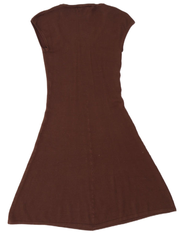ZARA Womens T-Shirt Dress UK 14 Large Brown Rayon