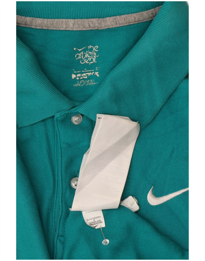 Nike Mens Polo Shirt Small Turquoise Cotton