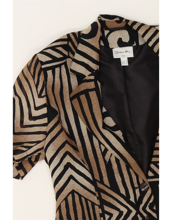 VINTAGE Womens 2 Button Blazer Jacket IT 42 Medium Brown Striped Vintage Vintage and Second-Hand Vintage from Messina Hembry 