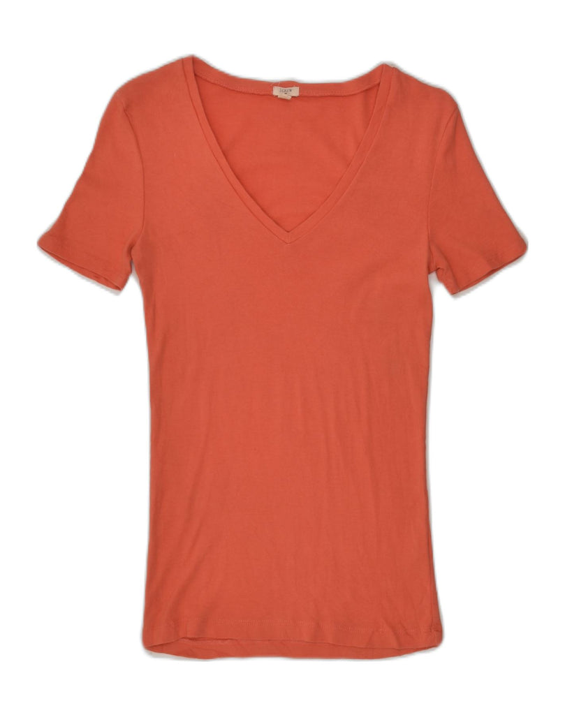 J. CREW Womens T-Shirt Top UK 4 XS Orange Cotton | Vintage J. Crew | Thrift | Second-Hand J. Crew | Used Clothing | Messina Hembry 