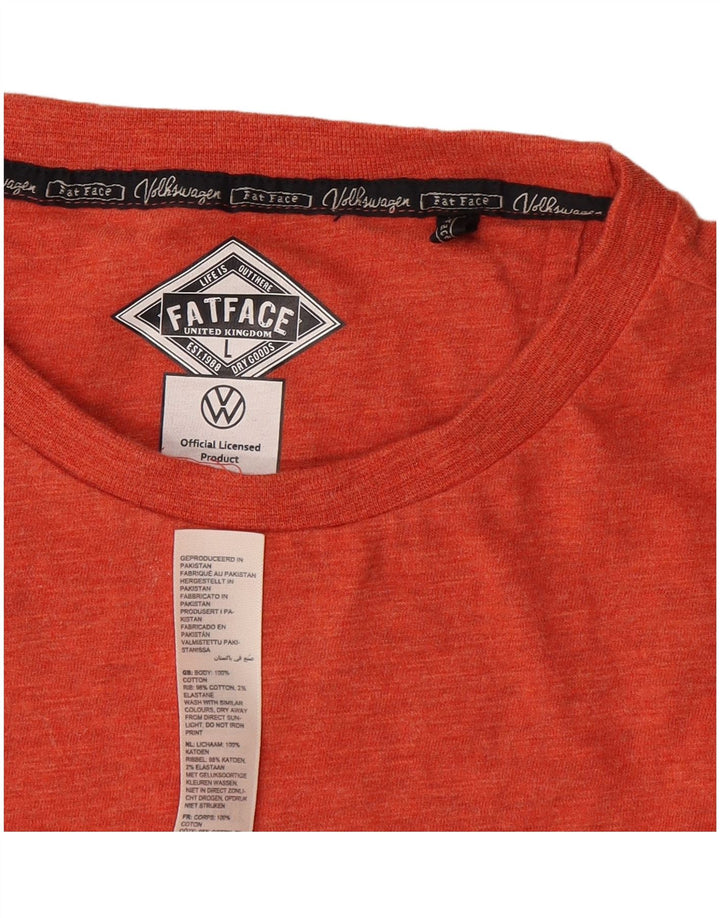 Fat Face Mens Graphic T-Shirt Top Large Orange Cotton