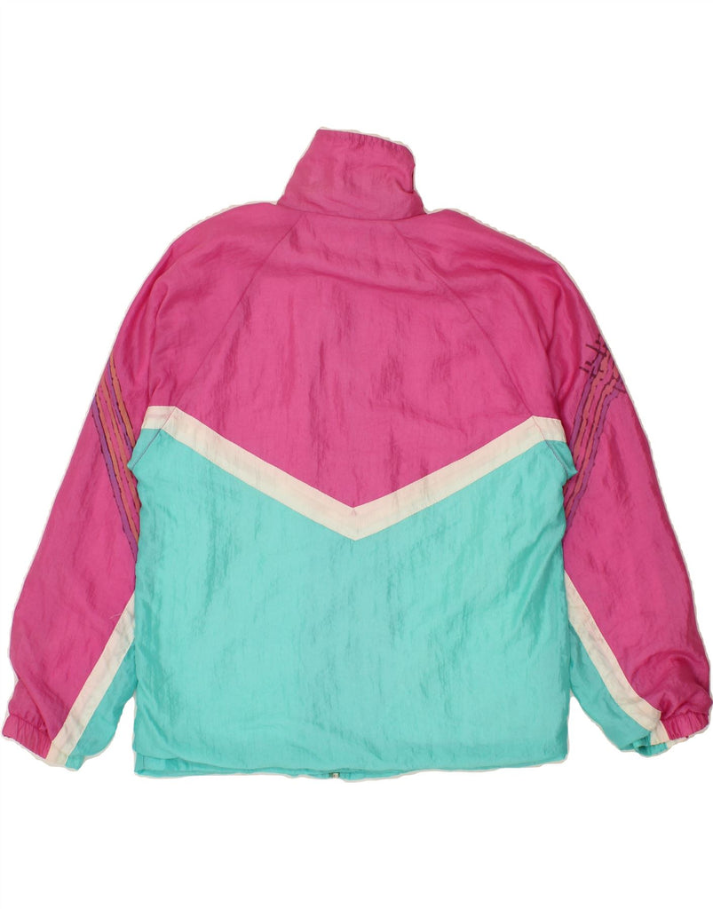 KAPPA Womens Graphic Tracksuit Top Jacket UK 14 Medium Pink Colourblock Vintage Kappa and Second-Hand Kappa from Messina Hembry 