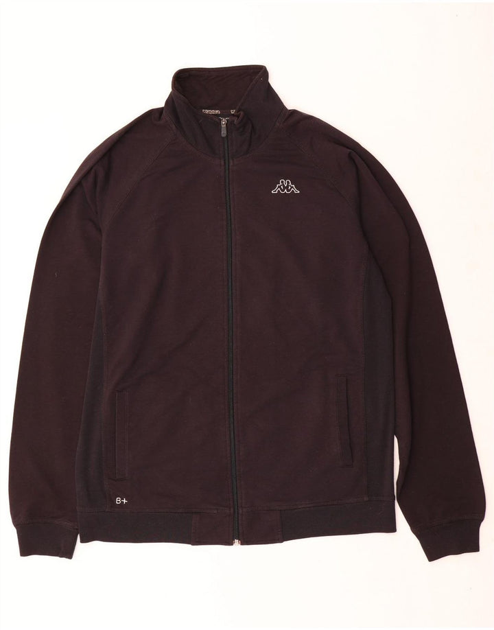 Kappa Mens Tracksuit Top Jacket 2XL Black Cotton