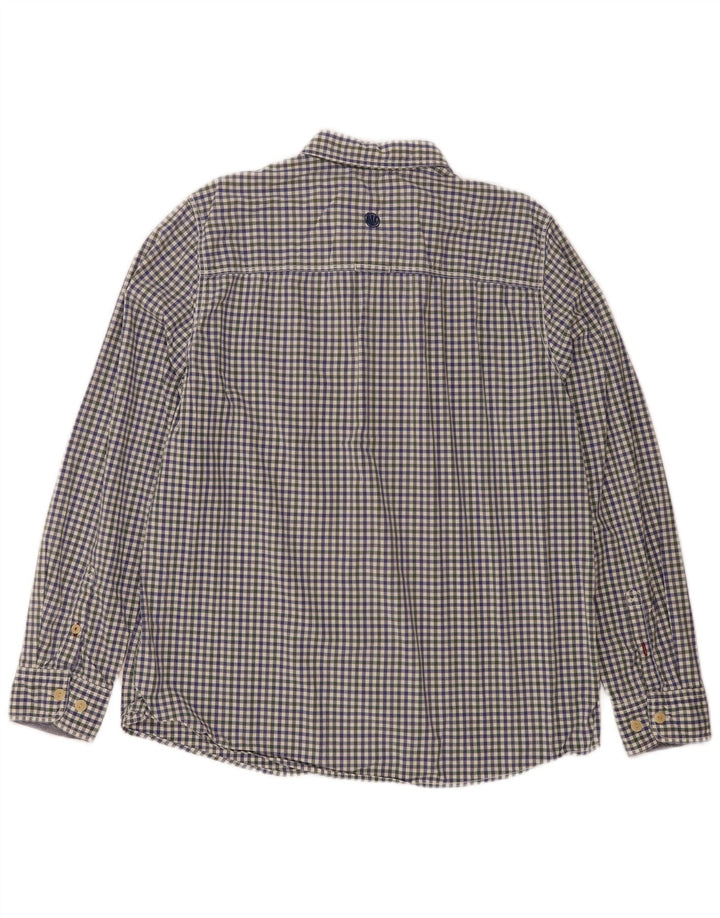Fat Face Mens Shirt XL Navy Blue Gingham Cotton