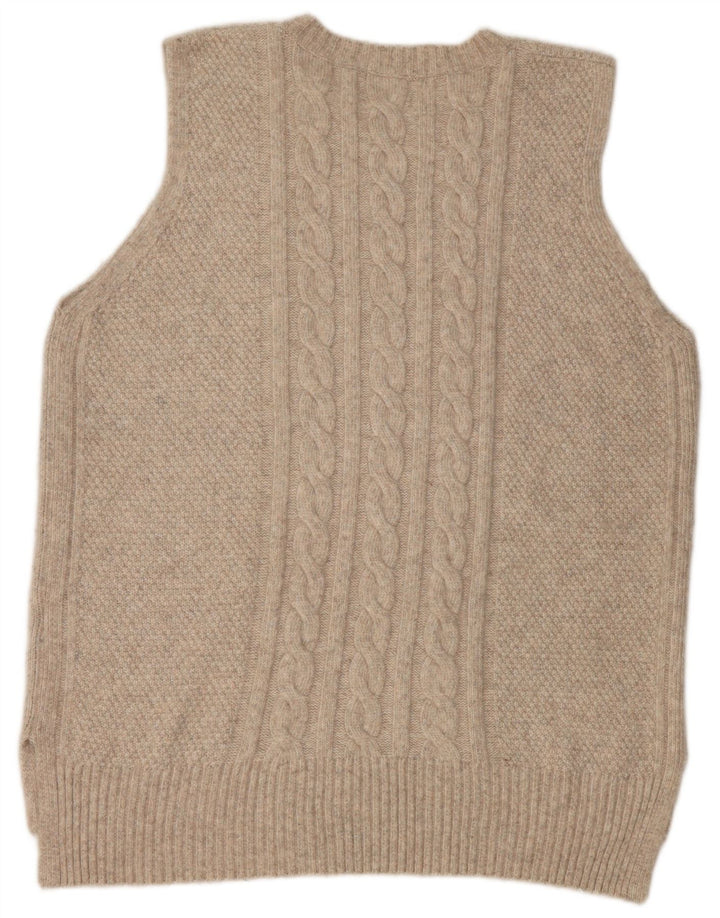 Marks & Spencer Womens Vest Tank Top UK 16 Large Beige Polyester