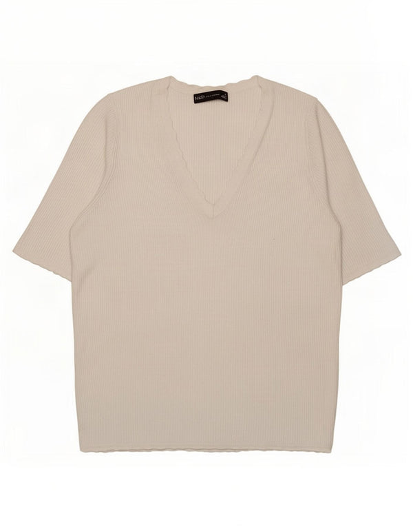 Marks & Spencer Womens T-Shirt Top UK 14 Large White Viscose