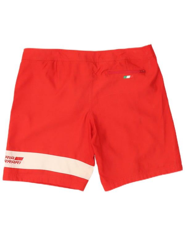 Puma Mens Scuderia Ferrari Graphic Swimming Shorts Large Red Colourblock