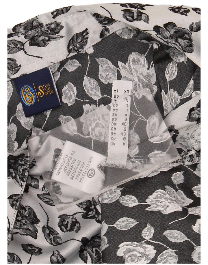 Your Sixth Sense Womens Shirt UK 14 Large White Floral Polyester