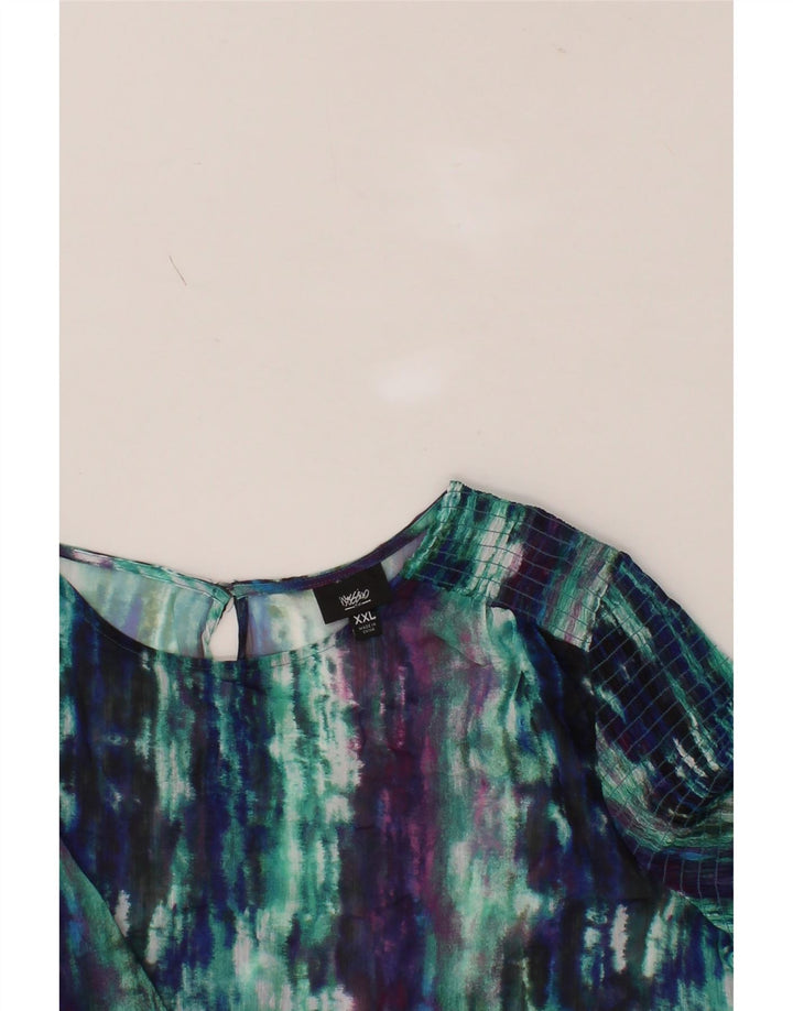MOSSIMO Womens Long Sleeve Blouse Top UK 20 2XL Blue Striped Polyester Vintage Mossimo and Second-Hand Mossimo from Messina Hembry 
