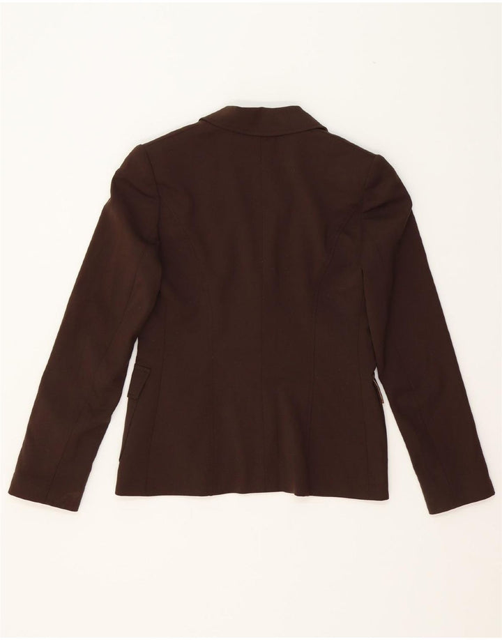 ALVIERO MARTINI Womens 2 Button Blazer Jacket UK 8 Small Brown Polyester Vintage ALVIERO MARTINI and Second-Hand ALVIERO MARTINI from Messina Hembry 