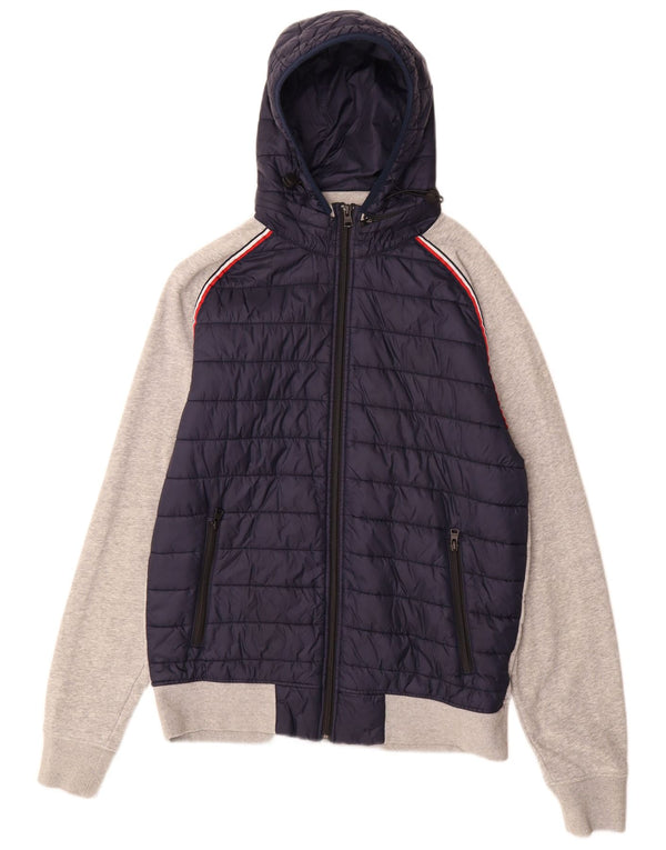 Tommy Hilfiger Mens Vintage Fit Hooded Tracksuit Top Jacket Large Navy Blue
