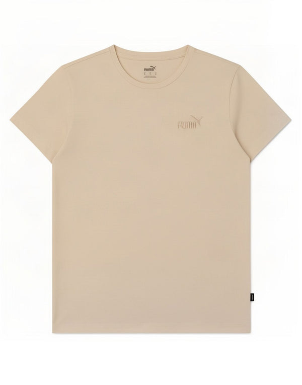 Puma Womens T-Shirt Top UK 12 Medium Beige Cotton