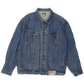 VINTAGE Mens Denim Jacket UK 42 XL Blue Cotton