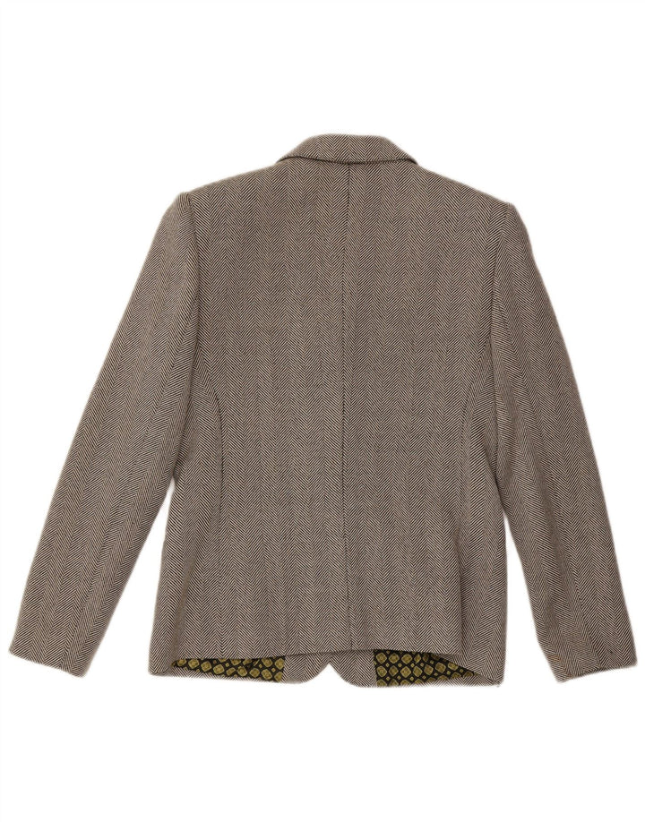 ICEBERG Womens Blazer Jacket IT 44 Medium Brown Herringbone Classic
