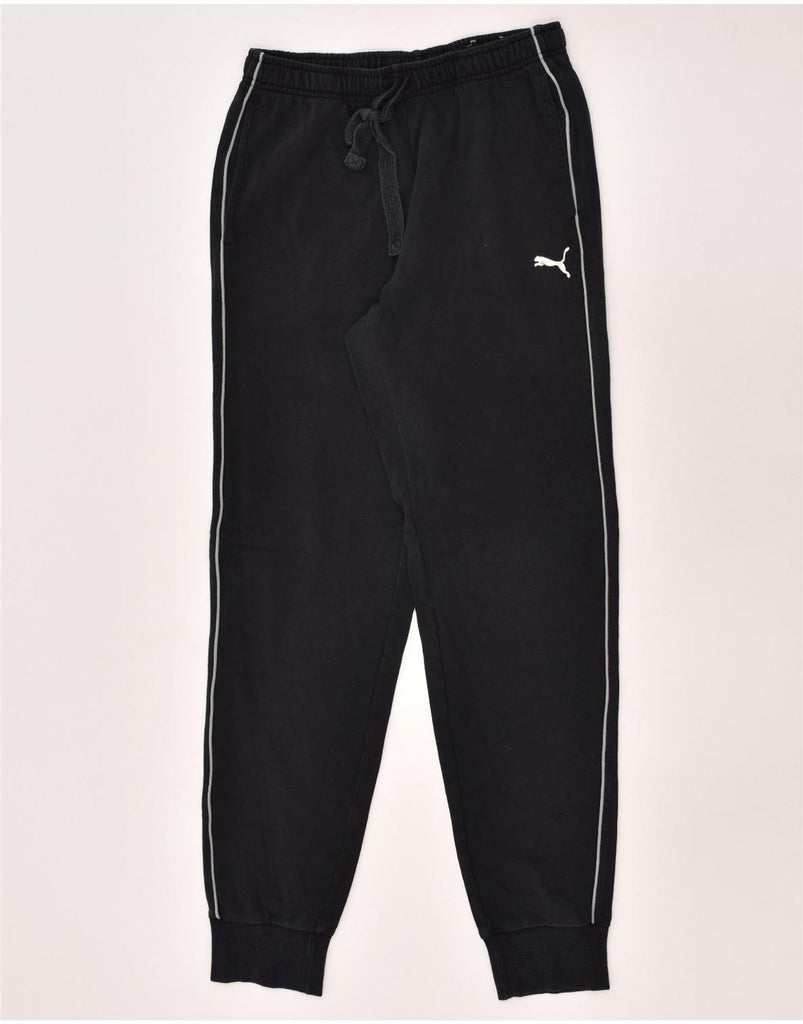 PUMA Mens Tracksuit Trousers Joggers Small Black Cotton | Vintage Puma | Thrift | Second-Hand Puma | Used Clothing | Messina Hembry 