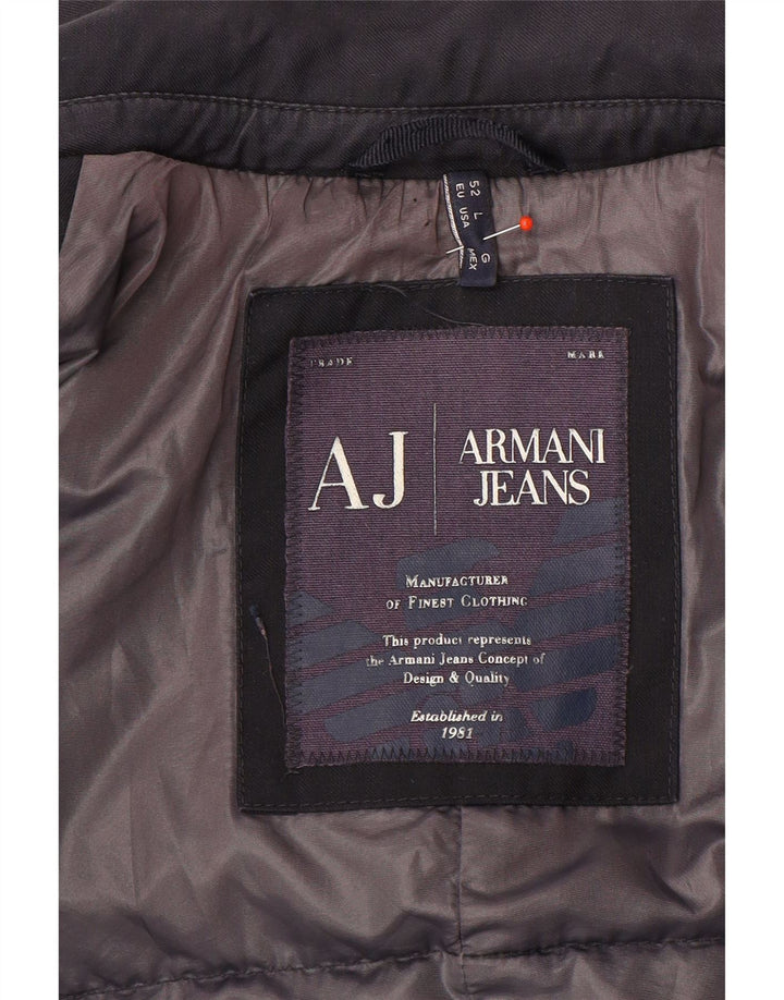 Armani Jeans Mens 2 Button Padded Blazer Jacket IT 50 Large Navy Blue