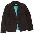 Oasis Womens 1 Button Blazer Jacket UK 12 Medium Black Polyester