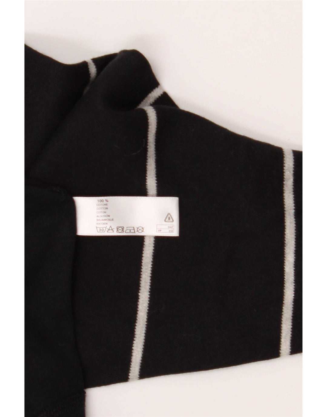 Fila Mens Regular Top Long Sleeve Medium Black Striped Cotton
