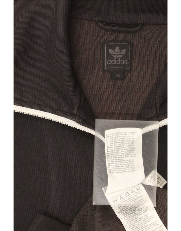 Adidas Womens Tracksuit Top Jacket IT 42 Medium Black Cotton
