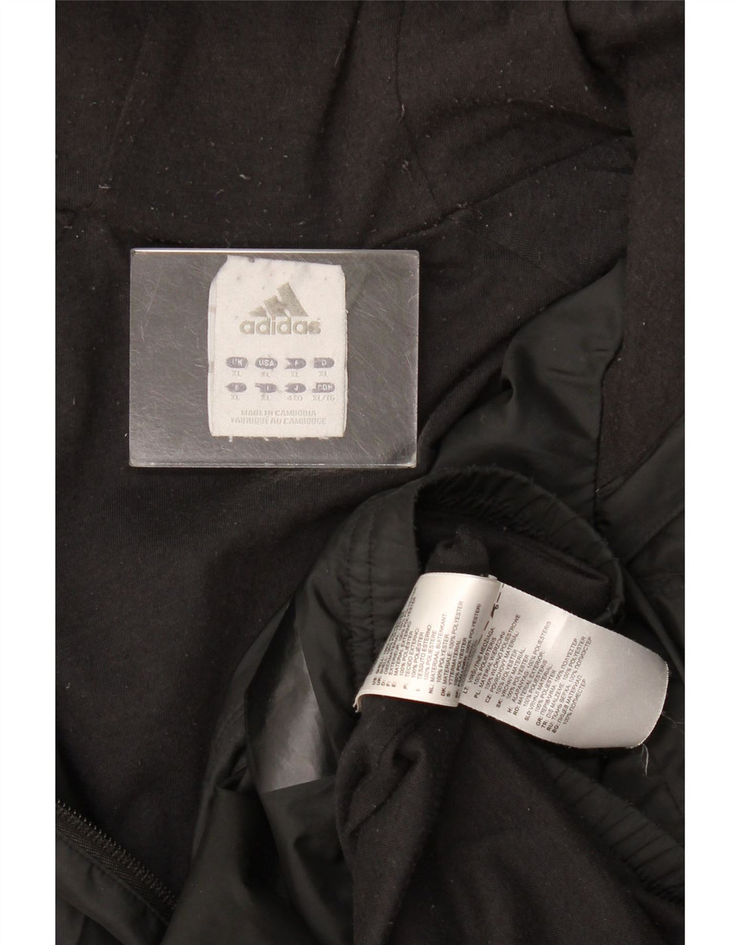 Adidas Mens Hooded Rain Jacket UK 42 XL Black Polyester