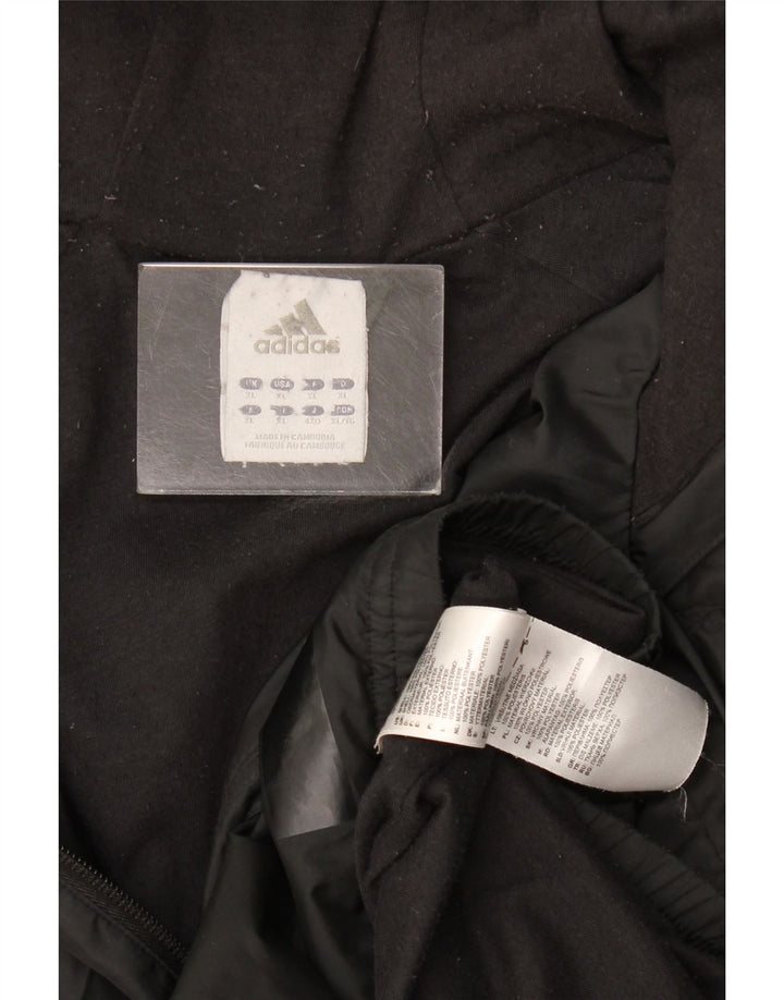 Adidas Mens Hooded Rain Jacket UK 42 XL Black Polyester
