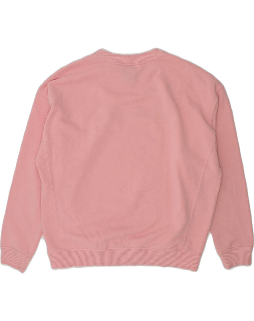 CHAMPION Girls Graphic Sweatshirt Jumper 9-10 Years Medium Pink Cotton | Vintage Champion | Thrift | Second-Hand Champion | Used Clothing | Messina Hembry 