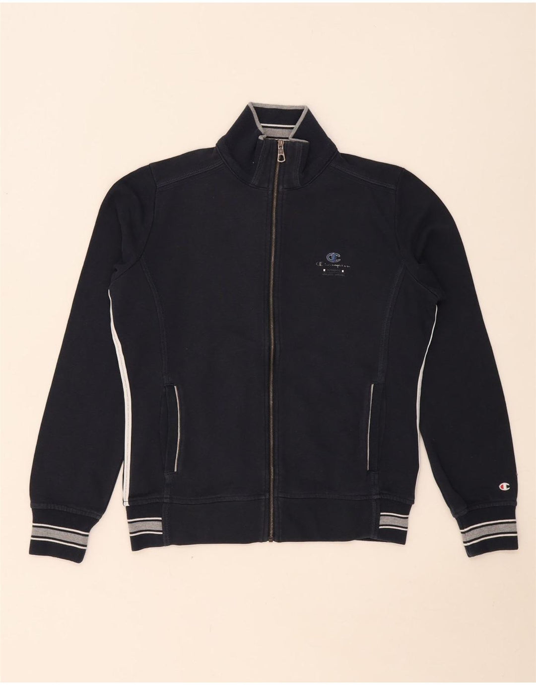 Champion Womens Heritage Fit Tracksuit Top Jacket UK 14 Medium Navy Blue