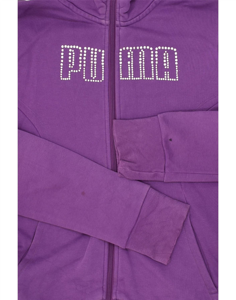 PUMA Girls Graphic Zip Hoodie Sweater 11-12 Years Large Purple | Vintage Puma | Thrift | Second-Hand Puma | Used Clothing | Messina Hembry 