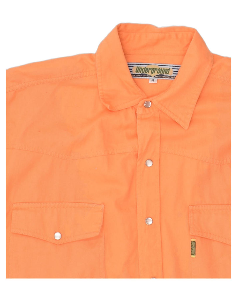 VINTAGE Mens Shirt Medium Orange Cotton | Vintage Vintage | Thrift | Second-Hand Vintage | Used Clothing | Messina Hembry 