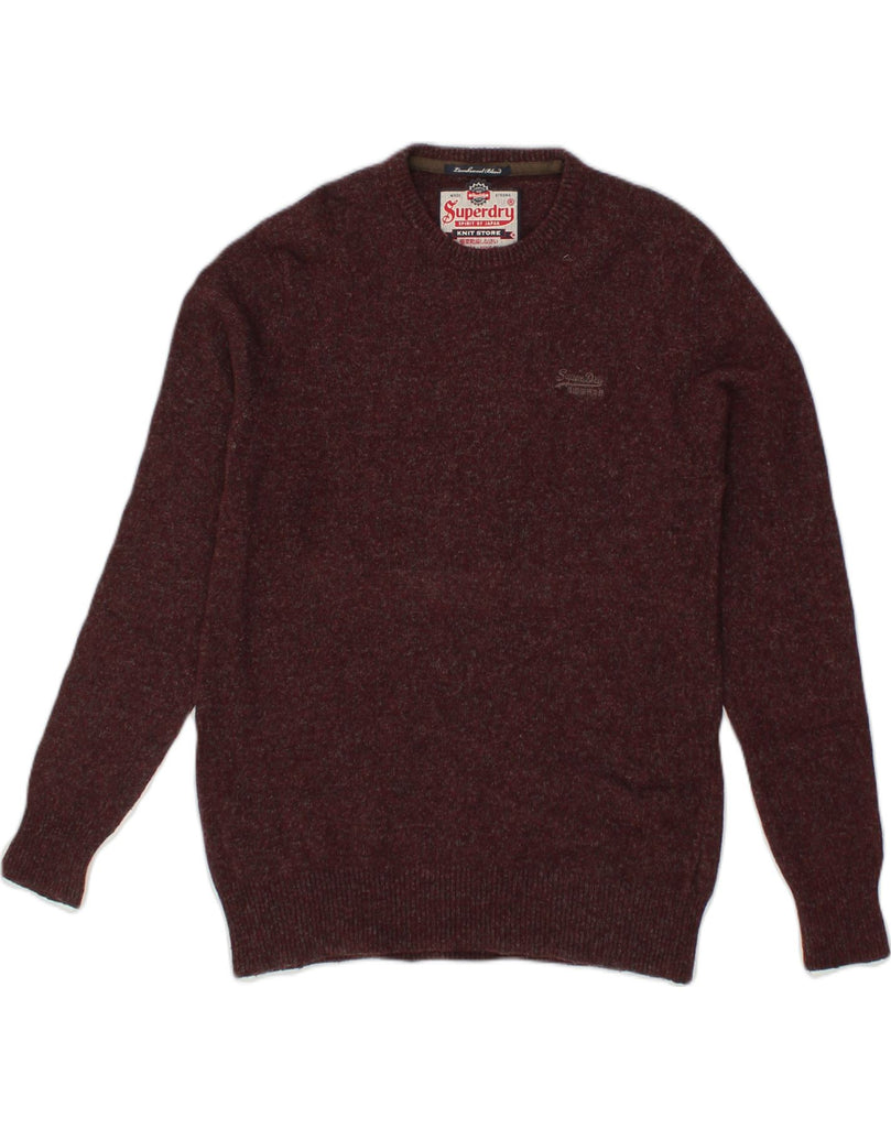 SUPERDRY Mens Slim Fit Crew Neck Jumper Sweater 2XL Burgundy Wool | Vintage Superdry | Thrift | Second-Hand Superdry | Used Clothing | Messina Hembry 