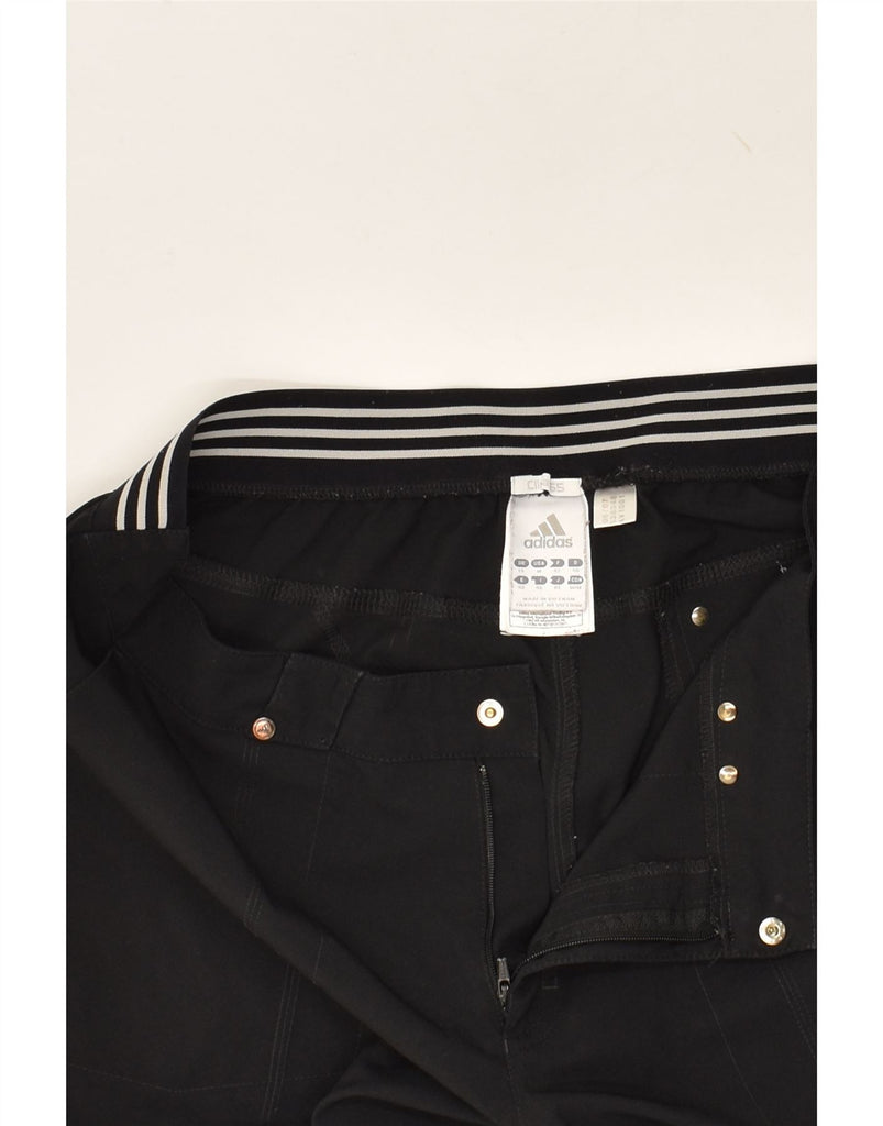 ADIDAS Womens Clima 365 Wide Leg Casual Trousers UK 14 Large W36 L32 Black | Vintage Adidas | Thrift | Second-Hand Adidas | Used Clothing | Messina Hembry 