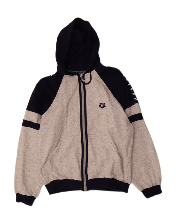 Arena Womens Zip Hoodie Sweater UK 12 Medium Grey Colourblock