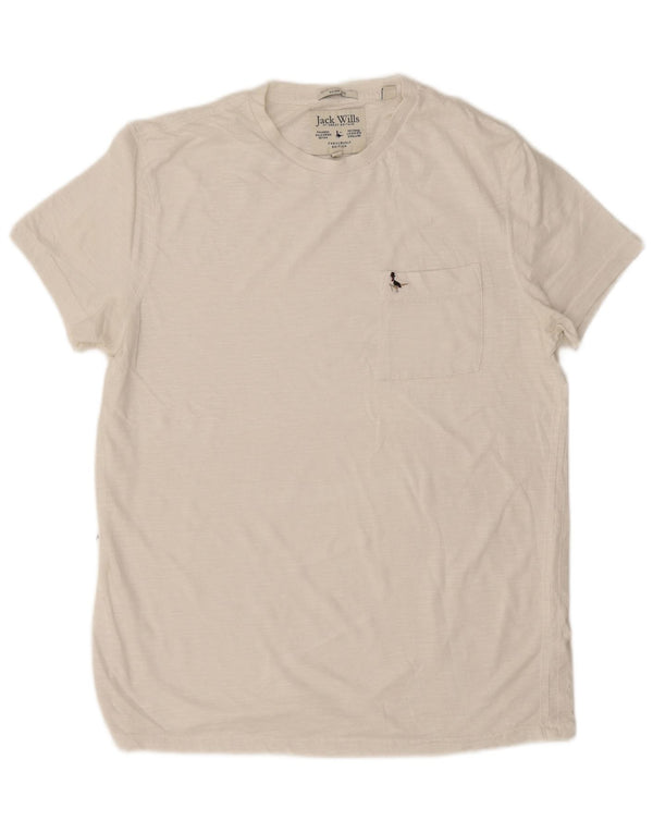 Jack Wills Mens Slim Fit T-Shirt Top XL White Cotton