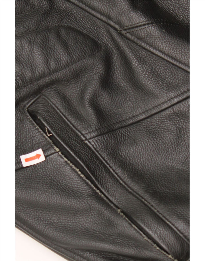 DAINESE Mens Graphic Leather Racer Jacket IT 50 Large Black Leather