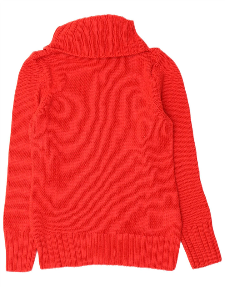 Vintage Womens Roll Neck Jumper Sweater UK 12 Medium Red Wool