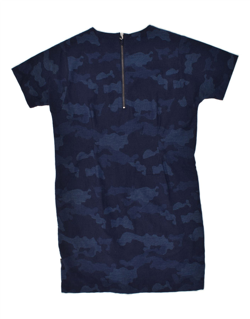 LEE Womens Regular Fit Basic Dress UK 14 Medium Navy Blue Camouflage | Vintage Lee | Thrift | Second-Hand Lee | Used Clothing | Messina Hembry 