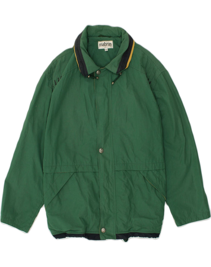 MABRUN Mens Windbreaker Jacket IT 52 XL Green Polyamide | Vintage Mabrun | Thrift | Second-Hand Mabrun | Used Clothing | Messina Hembry 