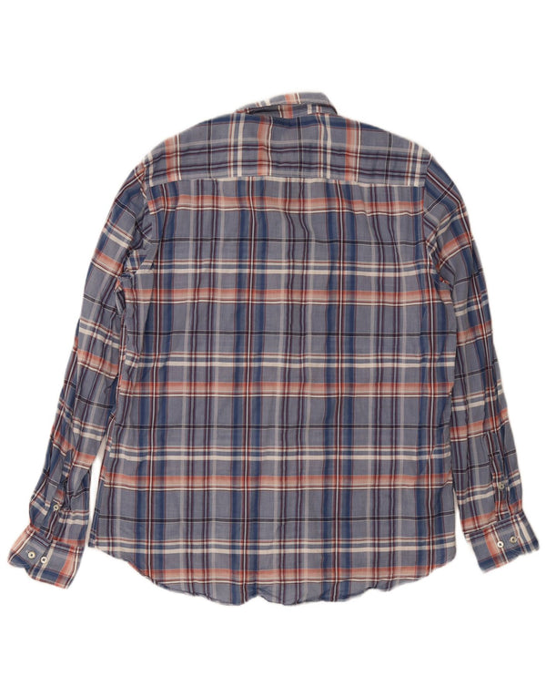 Massimo Dutti Mens Slim Fit Shirt XL Blue Check